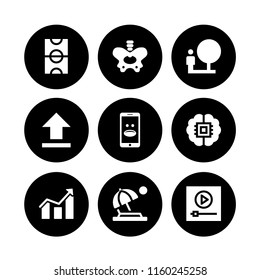 9 cloud icons in vector set. seo and web, skeleton, data and smartphone with emoticon illustration for web and graphic design