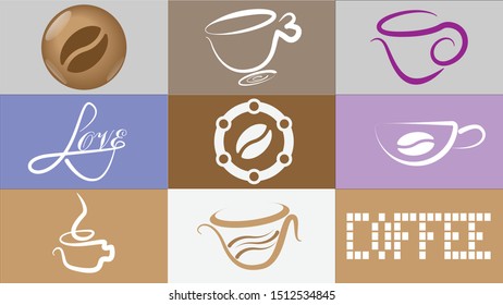 9 coffe logo and symbol