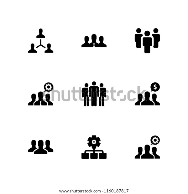 9 Collaboration Icons Vector Set Organization Stock Vector (Royalty ...