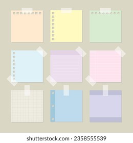 Colección de notas pegajosas de color 9