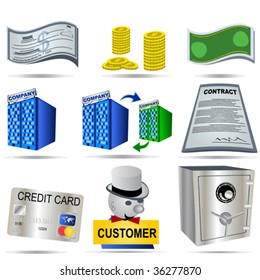 9 colored accounting icons.