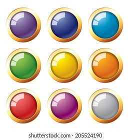 9 colors button icon