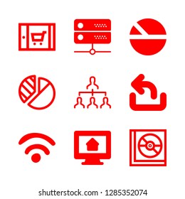 9 computer icons with ecommerce by phone or tablet and imac in this set