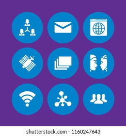 9 connection icons in vector set. internet, www, group and turing test illustration for web and graphic design
