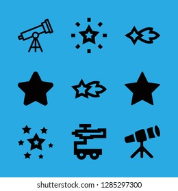 9 constellation icons with telescope and stars in this set
