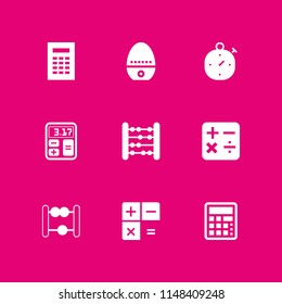 9 count icon set with timer, small calculator and calculator vector illustration for graphic design and web