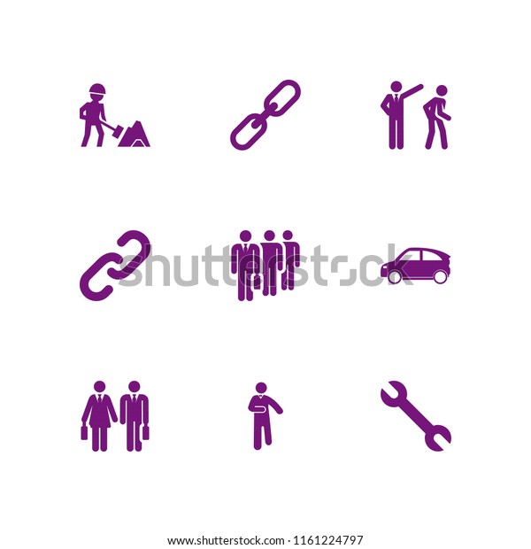 9 crane icons in vector set.\
chain, worker and transport illustration for web and graphic\
design