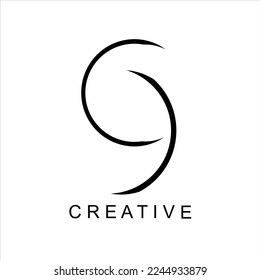 9 diseños creativos también pueden ser diseño de logotipo vectorial C
