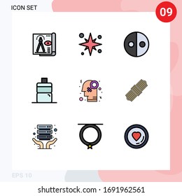 9 Creative Icons Modern Signs and Symbols of gender; water; beach; sport; symbolism Editable Vector Design Elements