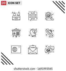 9 Iconos creativos Signos modernos y símbolos de corazones rotos; sensación; orgánico; emociones; materiales de diseño de vectores editables de conferencia