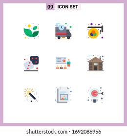 9 Creative Icons Modern Signs and Symbols of analytics; play; color; games; competition Editable Vector Design Elements