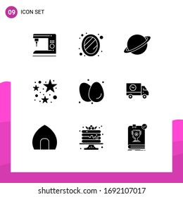 9 Creative Icons Modern Signs and Symbols of breakfast; party; planet; stare; mars Editable Vector Design Elements