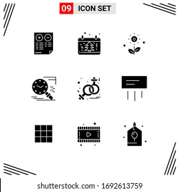 9 Creative Icons Modern Signs and Symbols of history; magnifier; tree; search; rose Editable Vector Design Elements