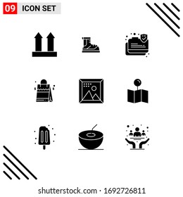 9 Creative Icons Modern Signs and Symbols of coding; usa; boot; handbag; secure Editable Vector Design Elements