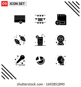 9 Creative Icons Modern Signs and Symbols of healthy; nutrition; card; healthy; diet Editable Vector Design Elements