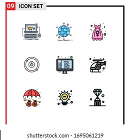 9 Creative Icons Modern Signs and Symbols of learning; plenet; network; astronomy; robe Editable Vector Design Elements