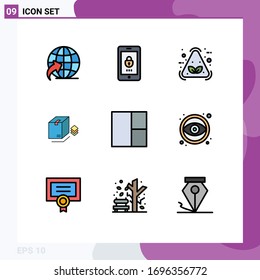 9 Creative Icons Modern Signs and Symbols of design; grid; garbage; bundle; surprize Editable Vector Design Elements