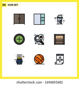 9 Creative Icons Modern Signs and Symbols of commerce; box; finance; search stats; graph analysis Editable Vector Design Elements