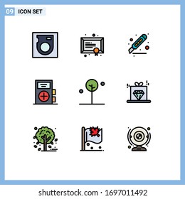 9 Creative Icons Modern Signs and Symbols of forest; health; cutter; form; disease Editable Vector Design Elements