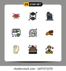 9 Creative Icons Modern Signs and Symbols of pollution; co; mechanical; security; badge Editable Vector Design Elements
