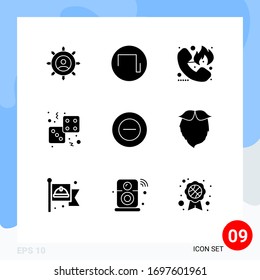 9 Creative Icons Modern Signs and Symbols of play; game; call; casino; hotline Editable Vector Design Elements