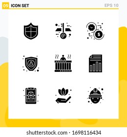 9 Creative Icons Modern Signs and Symbols of spa; massage; money; hot; encryption Editable Vector Design Elements