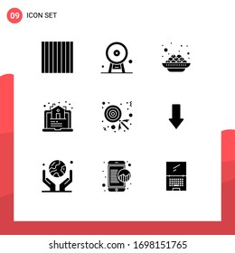 9 Creative Icons Modern Signs and Symbols of dessert; online; cake; real; estate Editable Vector Design Elements