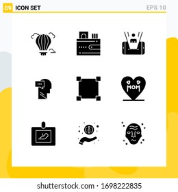 9 Creative Icons Modern Signs and Symbols of points; head; mobile; inner; mind Editable Vector Design Elements