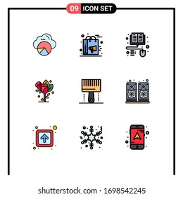 9 Creative Icons Modern Signs and Symbols of design; wedding; campaign; heart; flower Editable Vector Design Elements