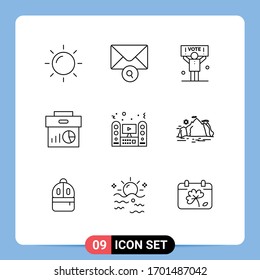 9 Creative Icons Modern Signs and Symbols of speaker; multimedia; politics; marketing; economy Editable Vector Design Elements