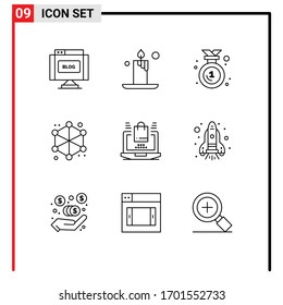 9 Creative Icons Modern Signs and Symbols of online; business; badge; web; data Editable Vector Design Elements