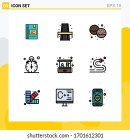 9 Creative Icons Modern Signs and Symbols of stop; food; life; eat; dessert Editable Vector Design Elements