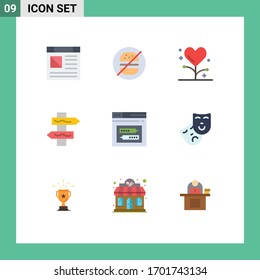 9 Creative Icons Modern Signs and Symbols of page; road; disease; navigation; medicine Editable Vector Design Elements