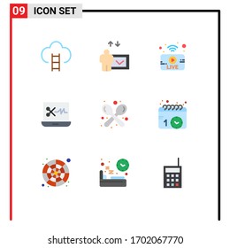 9 Creative Icons Modern Signs And Symbols Of Shop; Coffee; Utube; Digital Audio Editor; Audio Editing Editable Vector Design Elements