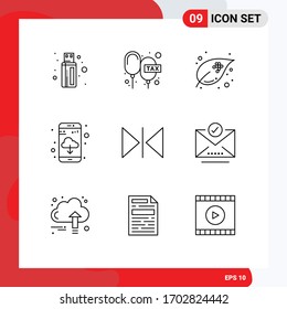 9 Creative Icons Modern Signs and Symbols of mirror; flip; leaf; cloud; app Editable Vector Design Elements