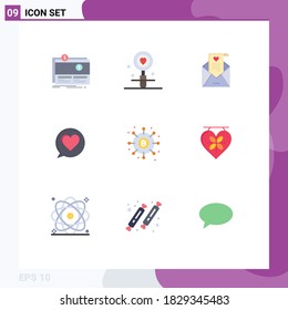 9 Creative Icons Modern Signs and Symbols of distribution; love; search; chat; proposal Editable Vector Design Elements