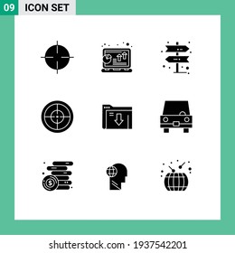 9 Creative Icons Modern Signs and Symbols of server; data; profit; military; army Editable Vector Design Elements