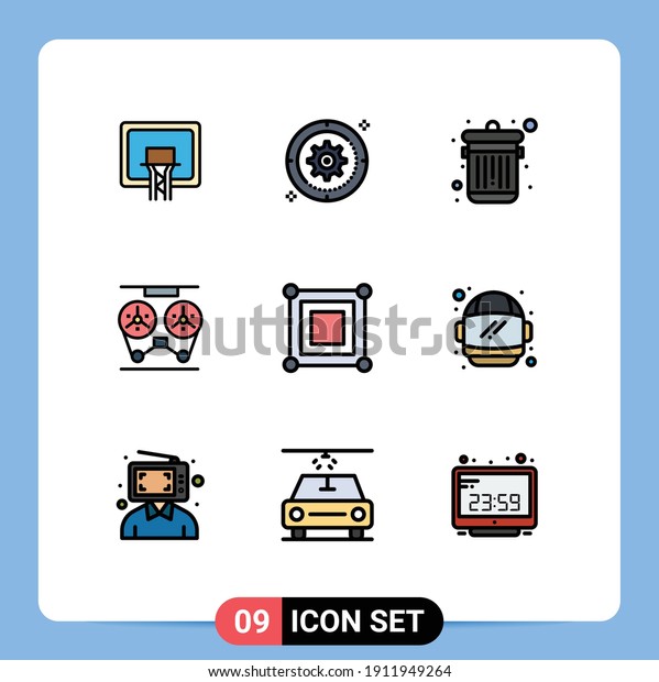 9 Creative\
Icons Modern Signs and Symbols of board; recorder; target; record;\
audio Editable Vector Design\
Elements
