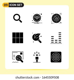 9 Creative Icons for Modern website design and responsive mobile apps. 9 Glyph Symbols Signs on White Background. 9 Icon Pack.