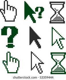 9 cursors signs. vector