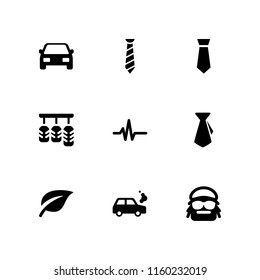9 curve icons in vector set. smoke, smoked, pulse line and accelerator illustration for web and graphic design