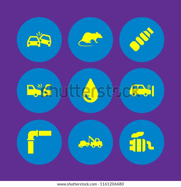 9 Damage Icons Vector Set Breakdown Stock Vector (Royalty Free ...