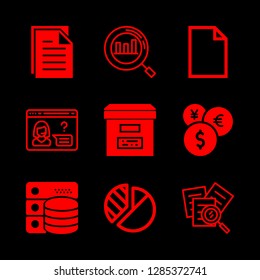 9 data icons with database and archive in this set