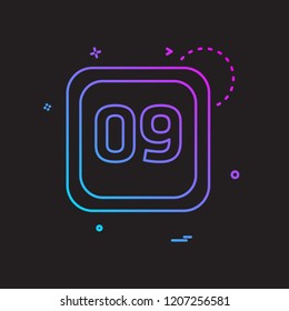 9 Date Calender icon design vector