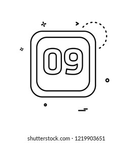 9 Date Calender icon design vector