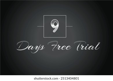9 day free trial banner design. 9 days free banner background
