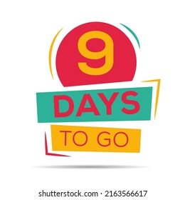 9 Days Countdown Left Vector Illustration Stock Vector (Royalty Free ...