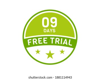 9 days free trial. 9 day Free trial badges