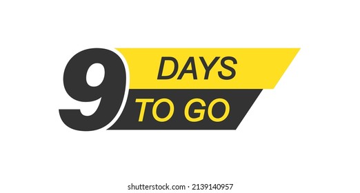 9 days to go. banner for websites and applications about the start of sales.