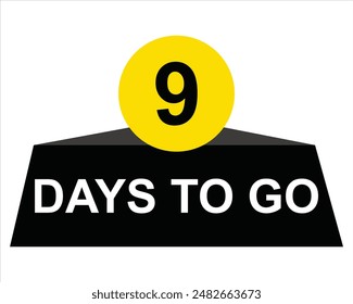 9 days to go countdown day left button 